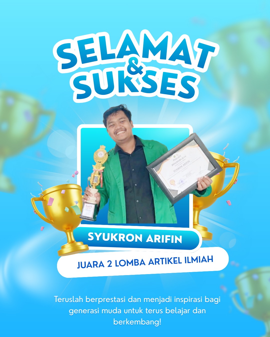 Dekan FEBI IAINU Kebumen Soroti Prestasi Syukron Arifin, Mahasiswa Ekonomi Syariah yang Menembus Kompetisi Nasional