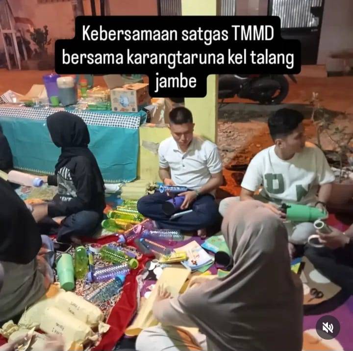 Satgas TMMD ke-129 Kodim 0418/Palembang dan Karang Taruna Siapkan Hadiah Lomba 17 Agustus untuk Warga