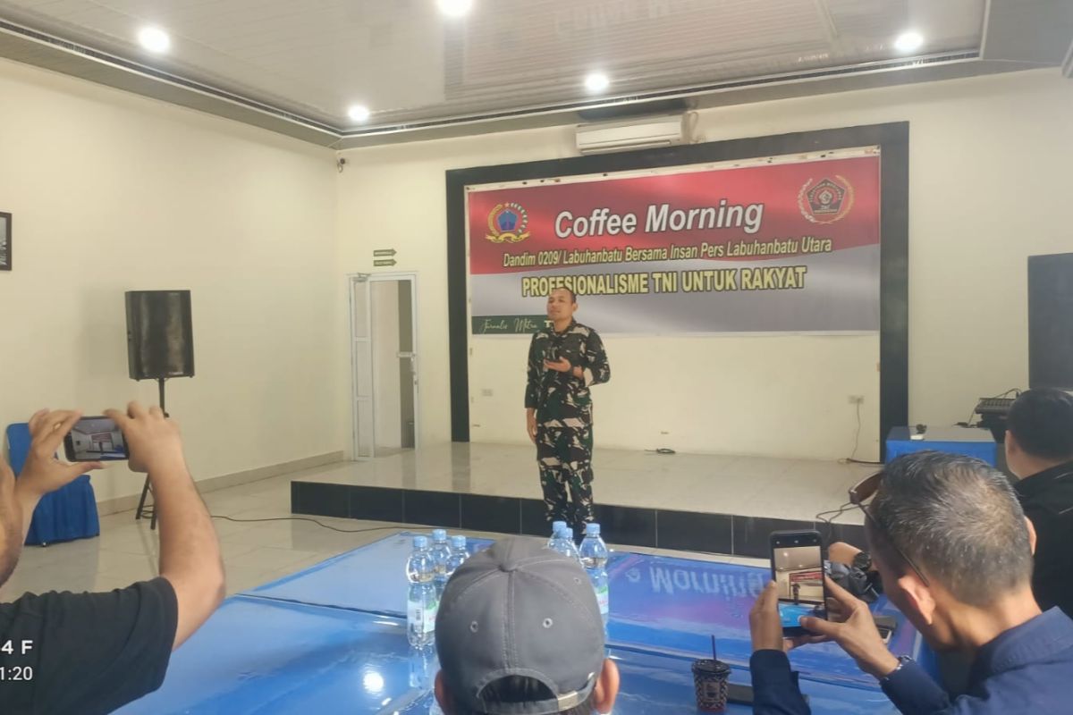 Dandim 0209/LB Hanung Kaptiaji Gelar Kopi Pagi Perdana Bersama Wartawan Labura, Bertepatan HUT ke-41