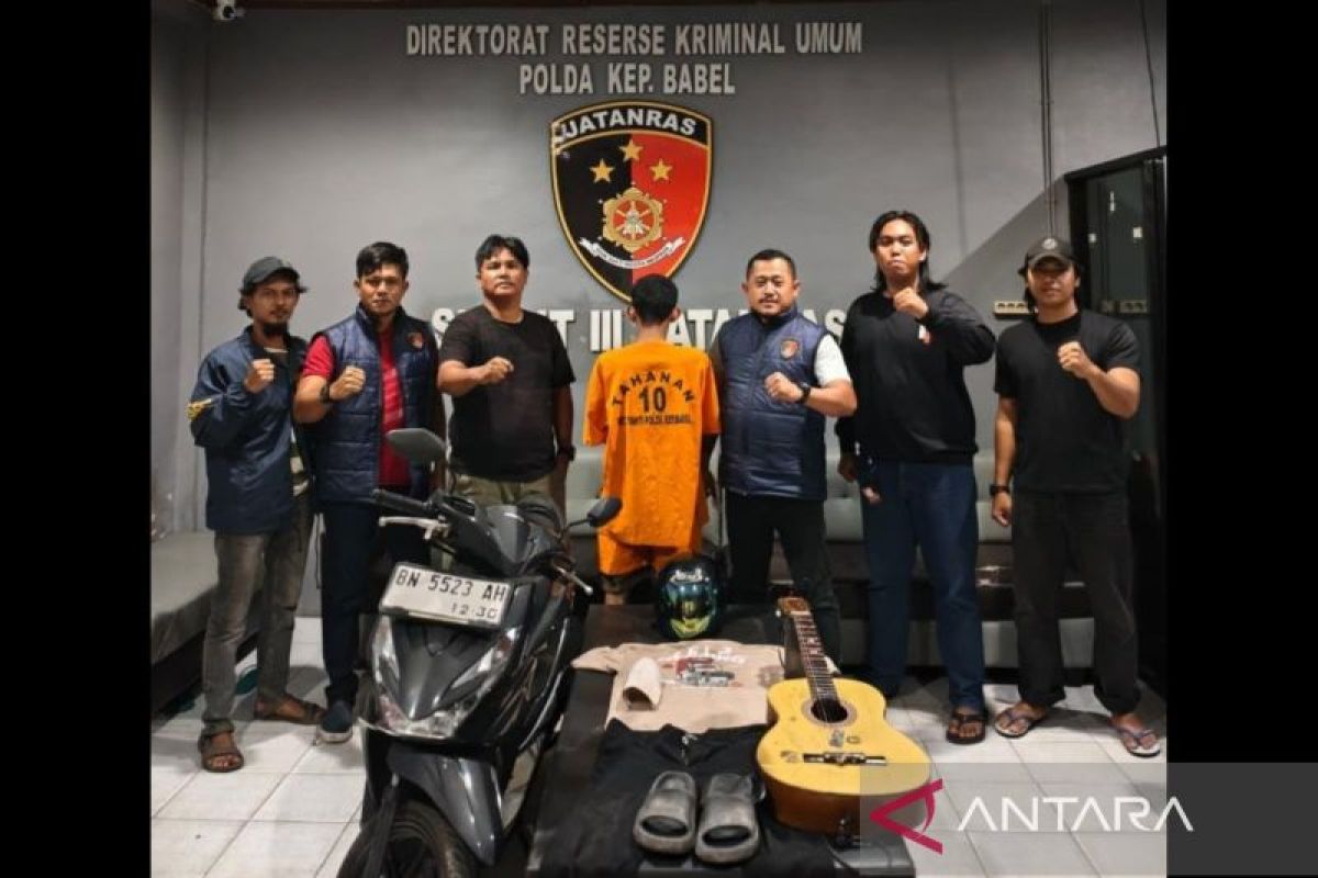 Residivis Curanmor di Pangkalpinang Ditangkap Tim URC Polda Babel Saat Sedang Mengamen di Jalan Pegadaian