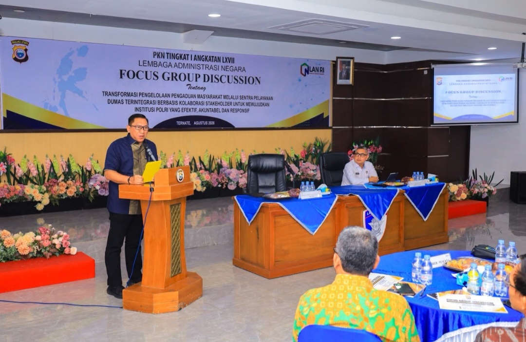 Wakapolda Maluku Utara Dorong Pengaduan Masyarakat Terintegrasi Lewat FGD Kepemimpinan Nasional di Ternate