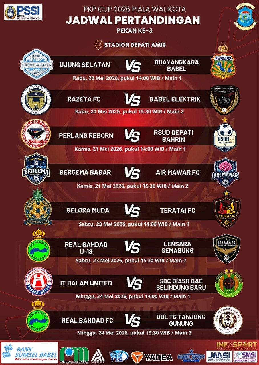 PKP Cup 2026 Piala Wali Kota Pangkalpinang Masuki Pekan Ketiga, Dua Belas Tim Berebut Tiket Fase Berikutnya