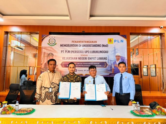 PLN UP3 Lubuklinggau dan Kejari Empat Lawang Teken MoU, Kepastian Hukum Jadi Kunci Keandalan Listrik