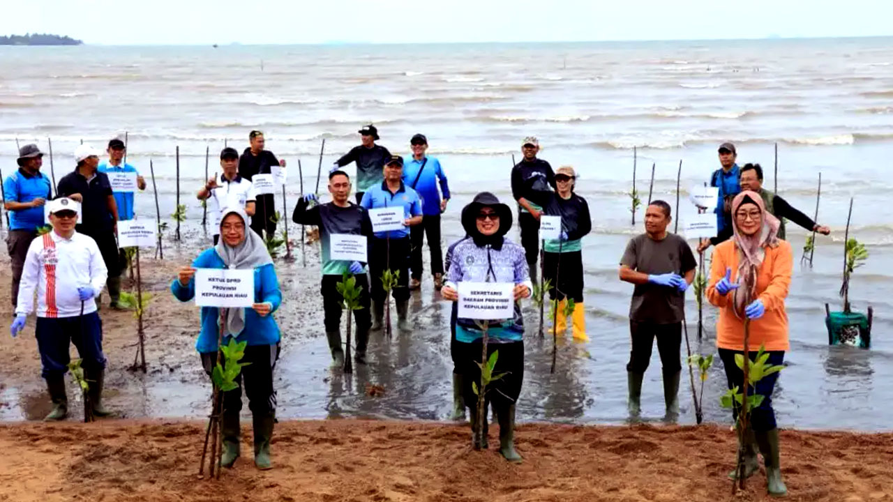 Pemprov Kepri Tanam 1.000 Bibit Mangrove di Pulau Dompak, Target 58.500 Sepanjang 2026