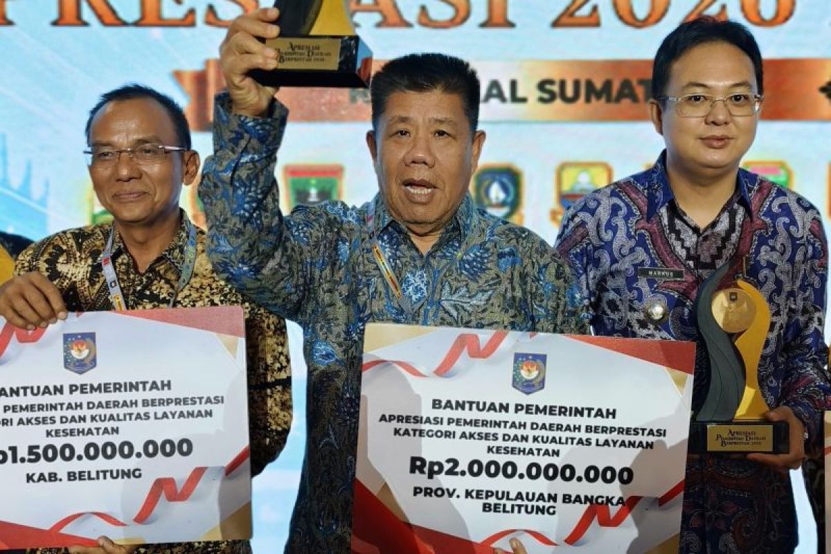 Pemprov Kepulauan Babel Raih Penghargaan Terbaik I Pelayanan Kesehatan se-Sumatera, Kantongi Insentif Rp2 Miliar