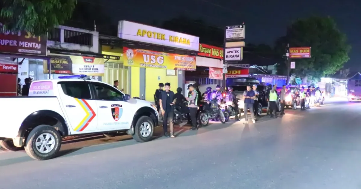 Polres Pekalongan Gelar Patroli Skala Besar hingga Dini Hari, Sasar 5 Kecamatan Rawan Gangster dan Balap Liar