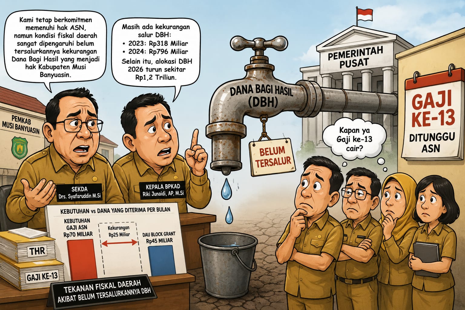 Tunggakan DBH Rp 1,1 Triliun dari Pusat, Pemkab Muba Tunda Pembayaran Gaji ke-13 ASN