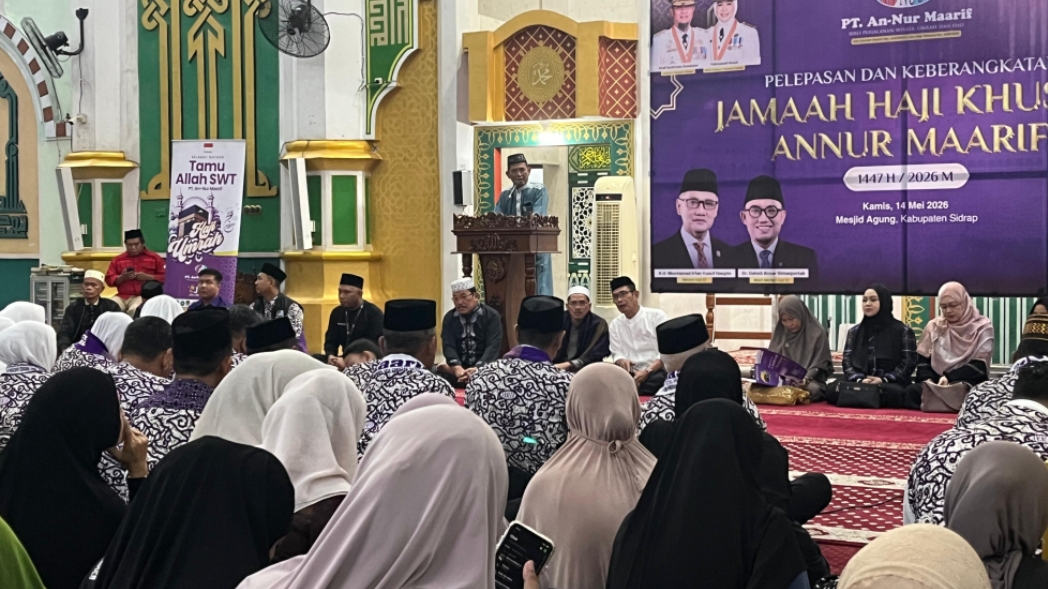 105 Calon Jamaah Haji Bimbingan An-Nur Ma’arif Sidrap Diberangkatkan, 26 Tahun Layani Ibadah Umrah dan Haji