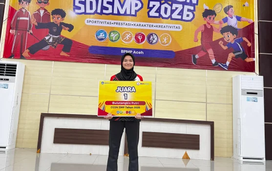 Putri Kadisparpora Nagan Raya, Cut Ratu Faeza Syahira, Sabet Emas O2SN Bulu Tangkis Tingkat Aceh