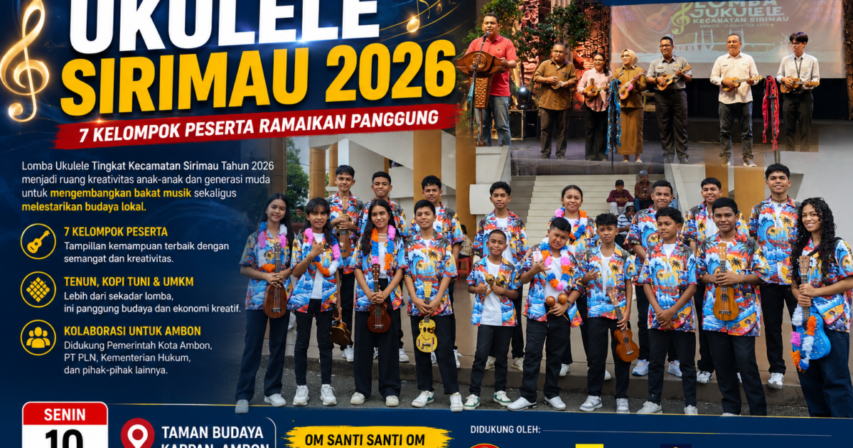 7 Kelompok Anak Meriahkan Lomba Ukulele Sirimau di Ambon, Angkat Tenun Ikat dan Kopi Tuni