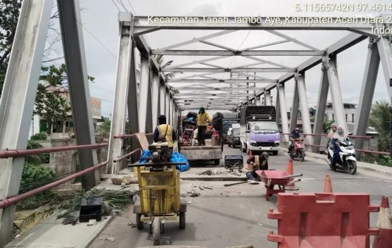 Jembatan Panton Labu di Aceh Utara Alami Kerusakan Lantai, Ditangani Cepat Bina Marga