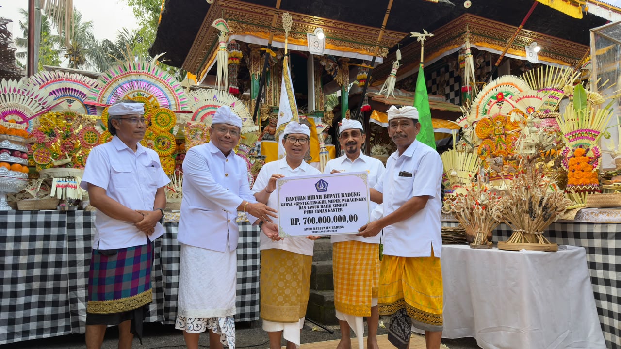 Bupati Badung Adi Arnawa Jadi Upasaksi Puncak Karya Agung di Pura Taman Ganter, Pura Perbatasan Badung-Tabanan