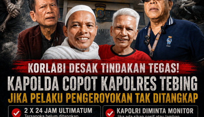 KORLABI Desak Kapolda Sumut Copot Kapolres Tebing Tinggi Jika Pelaku Pengeroyokan Ustadz Tak Ditangkap dalam 2x24 Jam