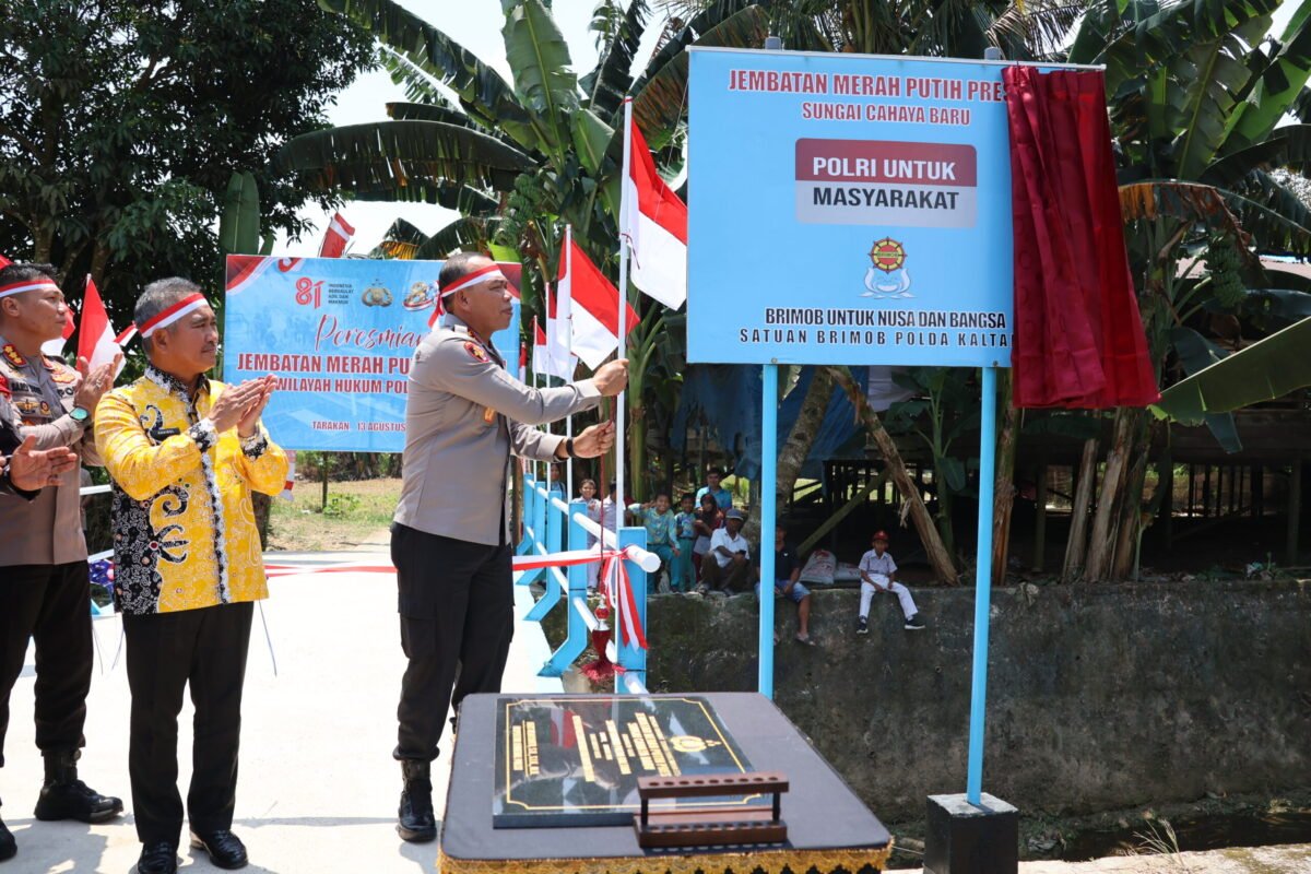 Kapolda Kaltara Resmikan Jembatan Merah Putih Presisi di Tarakan Barat, Warga Tak Lagi Memutar untuk ke Sekolah