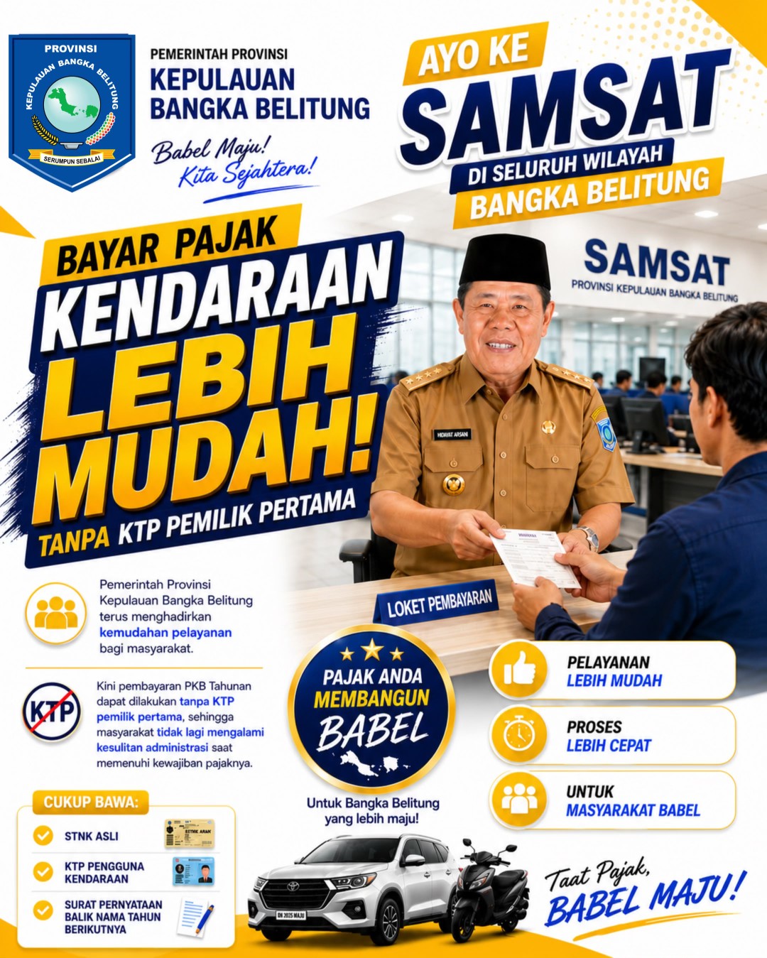 Pemprov Bangka Belitung Hapus Syarat KTP Pemilik Pertama untuk Bayar Pajak Kendaraan, Cukup Siapkan 3 Dokumen Ini