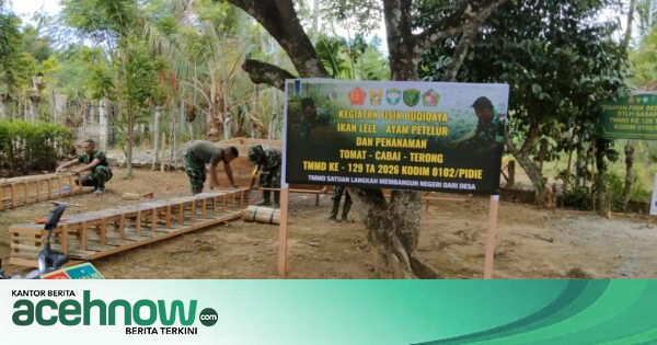 TMMD 129 Kodim 0102/Pidie Tak Hanya Rehab Rumah, Warga Lhok Panah Dapat Kandang Ayam, Kolam Lele, dan Kebun Sayur
