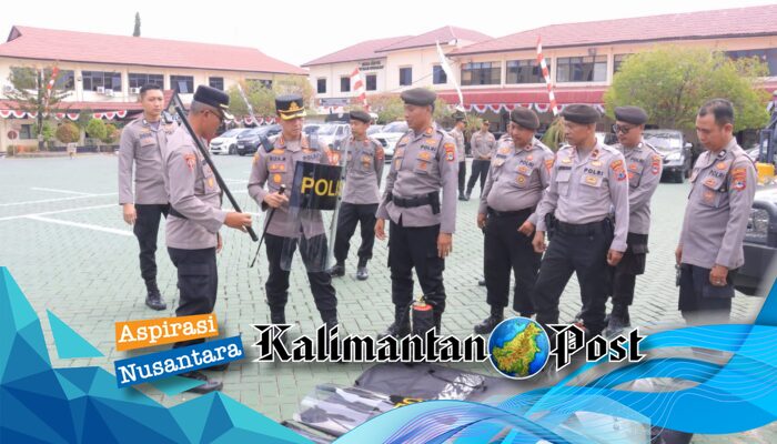 Kapolresta Banjarmasin Cek Puluhan Peralatan Dalmas hingga Kendaraan Taktis, Pastikan Personel Siap Hadapi Aksi Massa