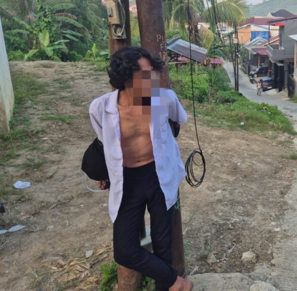 Warga Bukit Pinang Samarinda Amankan SG yang Diduga Bawa Kabur Istri Orang, Pelaku Diikat di Tiang Listrik