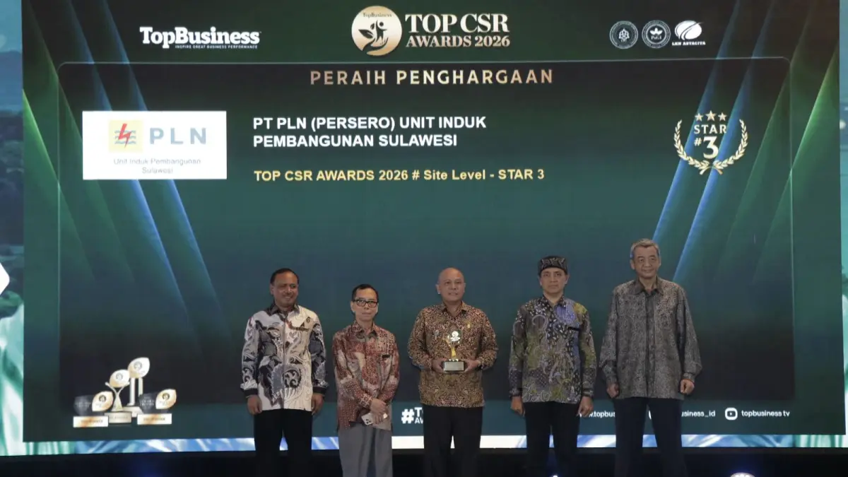 PLN UIP Sulawesi Raih Bintang 3 di TOP CSR Awards 2026 Lewat Program Pemanfaatan FABA di Sulawesi Utara