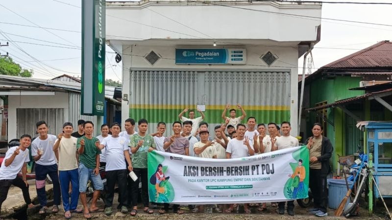 Satpam PT Pegadaian Tarakan Gelar Aksi Bersih-Bersih, 30 Karyawan Gotong Royong di UPC Kampung Empat