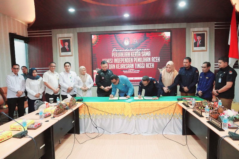 KIP Aceh dan Kejati Teken Kerja Sama Perkuat Kepastian Hukum Pemilu, Cegah Sengketa Sejak Tahap Perencanaan
