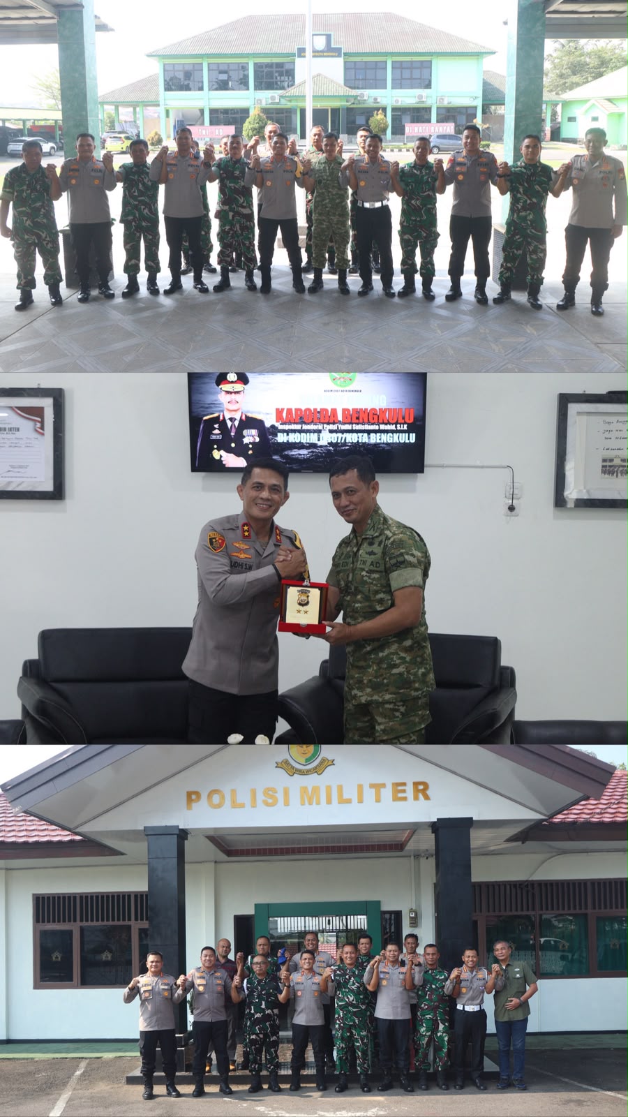 Kapolda Bengkulu Irjen Yudhi Sulistianto Wahid Kunjungi Kodim 0407 dan Denpom II/1, Perkuat Sinergi TNI-Polri