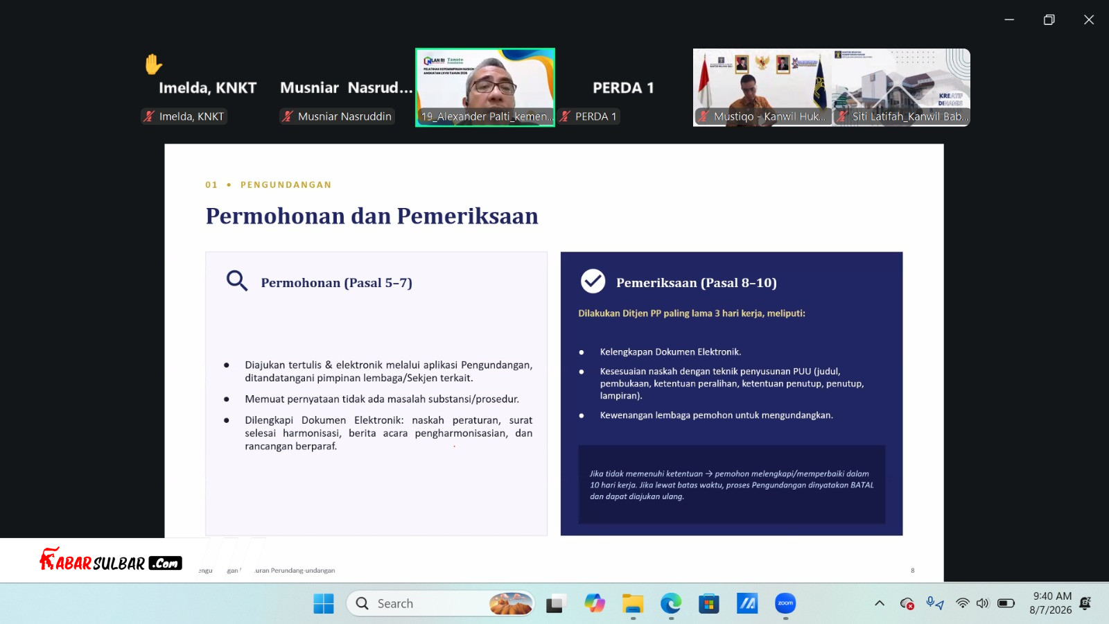 Kemenkum Sulbar Bekali Perancang Regulasi Daerah Soal Pengundangan Elektronik, Ini Tujuh Tahapannya
