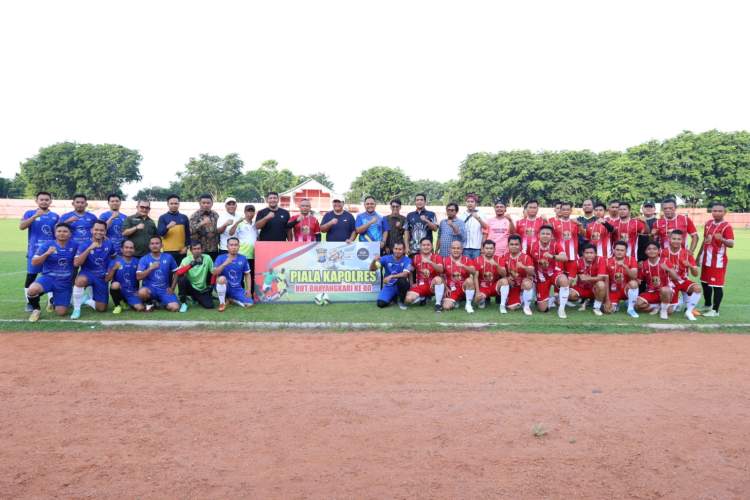 16 Tim dari Polres hingga Media Ramaikan Turnamen Sepak Bola HUT Bhayangkara ke-80 di Asahan