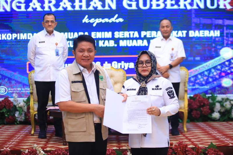 Gubernur Sumsel Herman Deru Tunjuk Wabup Sumarni Jadi Plt Bupati Muara Enim Usai Edison Tersangka KPK, Ini Arahan Pentingnya