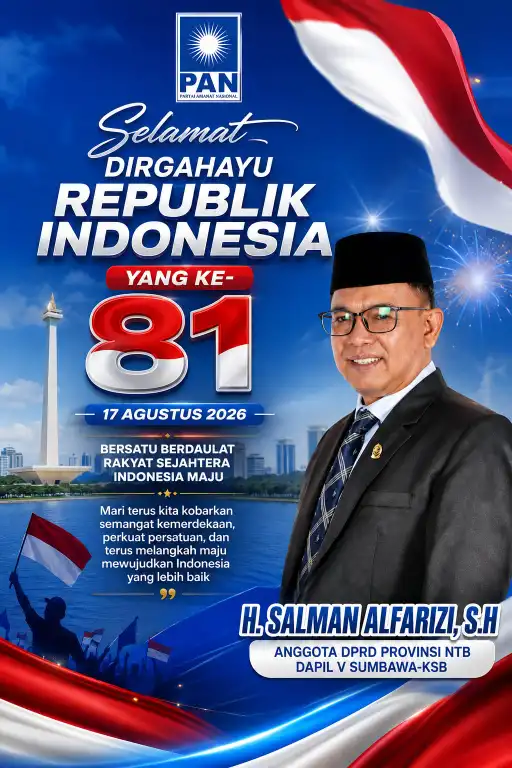 HUT ke-81 RI, Anggota DPRD NTB Salman Alfarizi Dorong Percepatan Pembangunan Sumbawa agar Tak Tertinggal dari Lombok