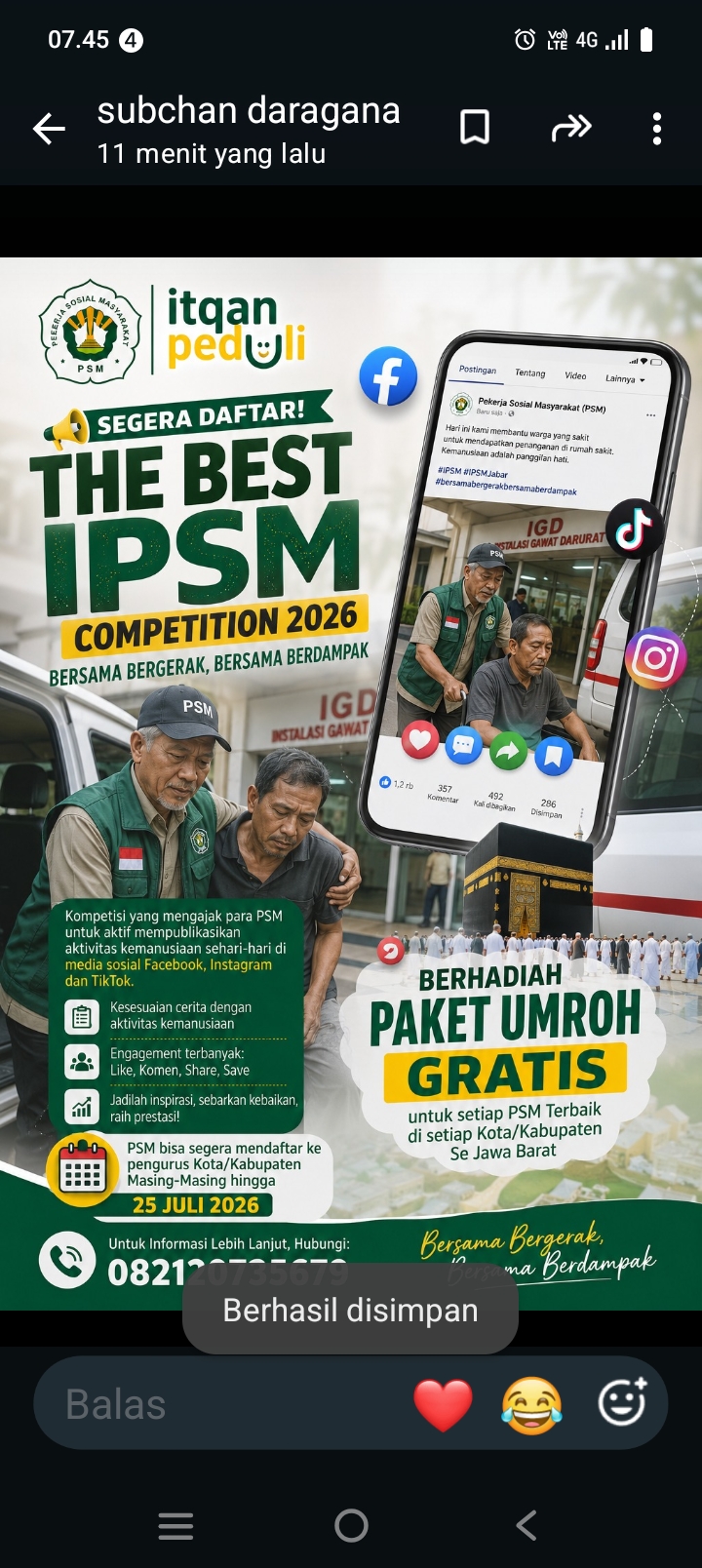 IPSM Jawa Barat Luncurkan The Best IPSM Competition 2026, Hadiah Umrah Gratis untuk Pekerja Sosial di 27 Kabupaten/Kota