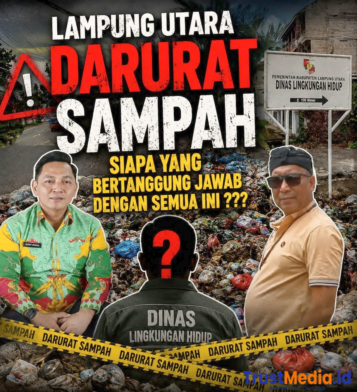Tumpukan Sampah di Tiga Kecamatan Kotabumi Tak Tertangani, Warga Nilai DLH Lampung Utara Tak Berdaya