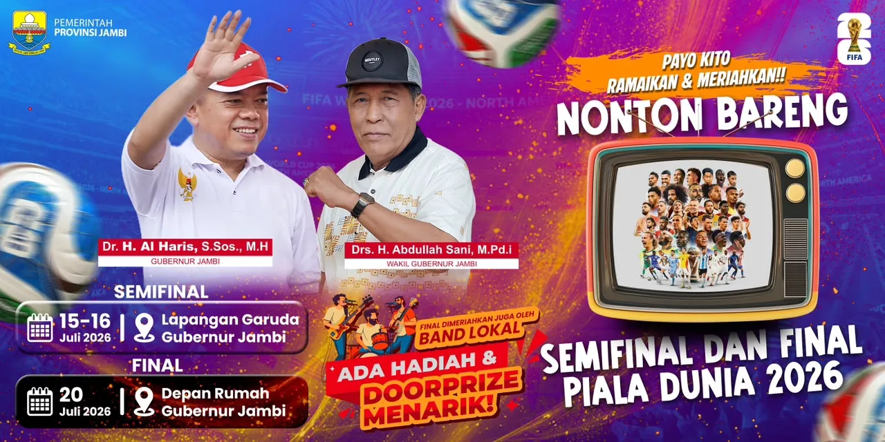 Nobar Piala Dunia 2026 di Jambi Digelar di Empat Titik, Pemprov Targetkan Perputaran Ekonomi UMKM Tembus Miliaran Rupiah