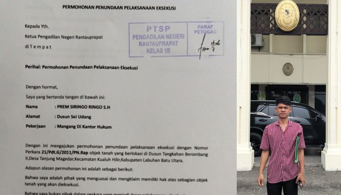 Ajukan Penundaan Eksekusi Tanah di Labuhanbatu Utara, Prem Siringo Ringo Tetap Gagal Hentikan Proses Pengadilan