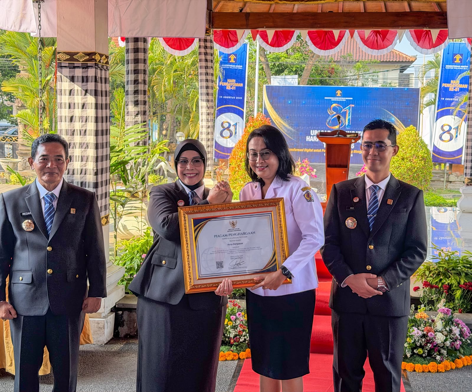 Nilai 100 dan Predikat AA Istimewa, Pemkot Denpasar Sabet Dua Penghargaan Hukum Tingkat Nasional Tahun 2026