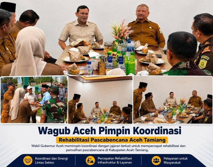 Wagub Aceh Pimpin Rapat Percepatan Rehabilitasi Pascabencana di Aceh Tamiang, Normalisasi Sungai Jadi Prioritas