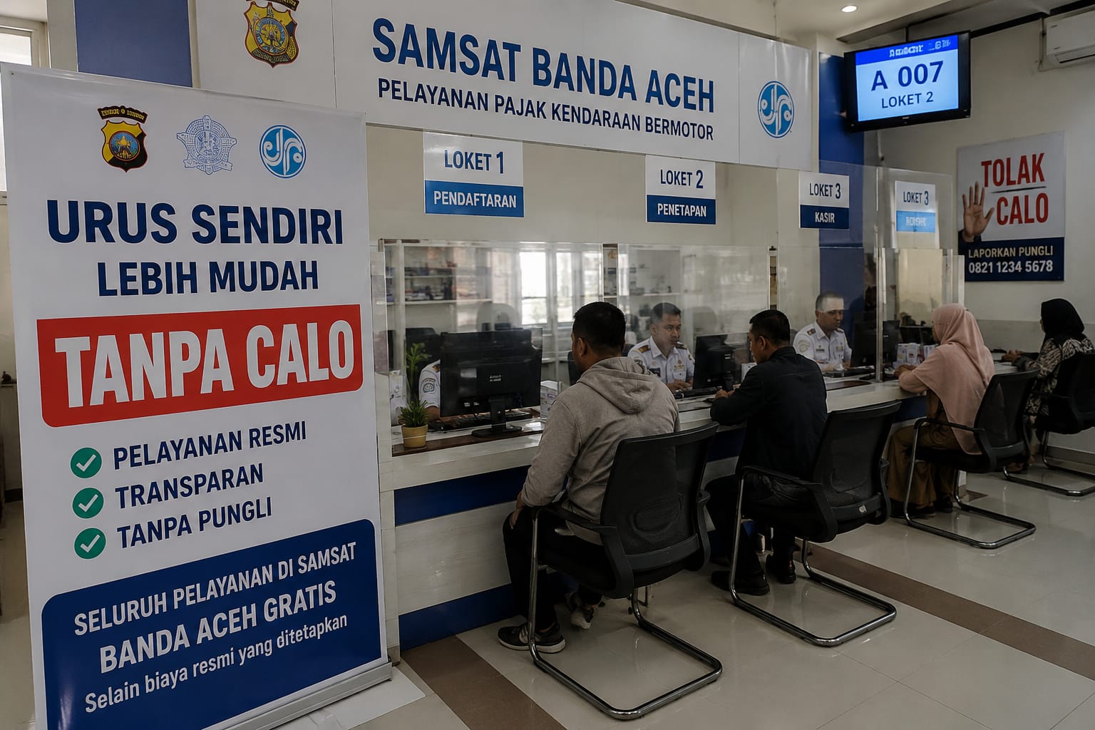 Samsat Banda Aceh Minta Warga Tak Pakai Calo Urus Pajak Kendaraan, Petugas Siap Bantu Prosedur Resmi