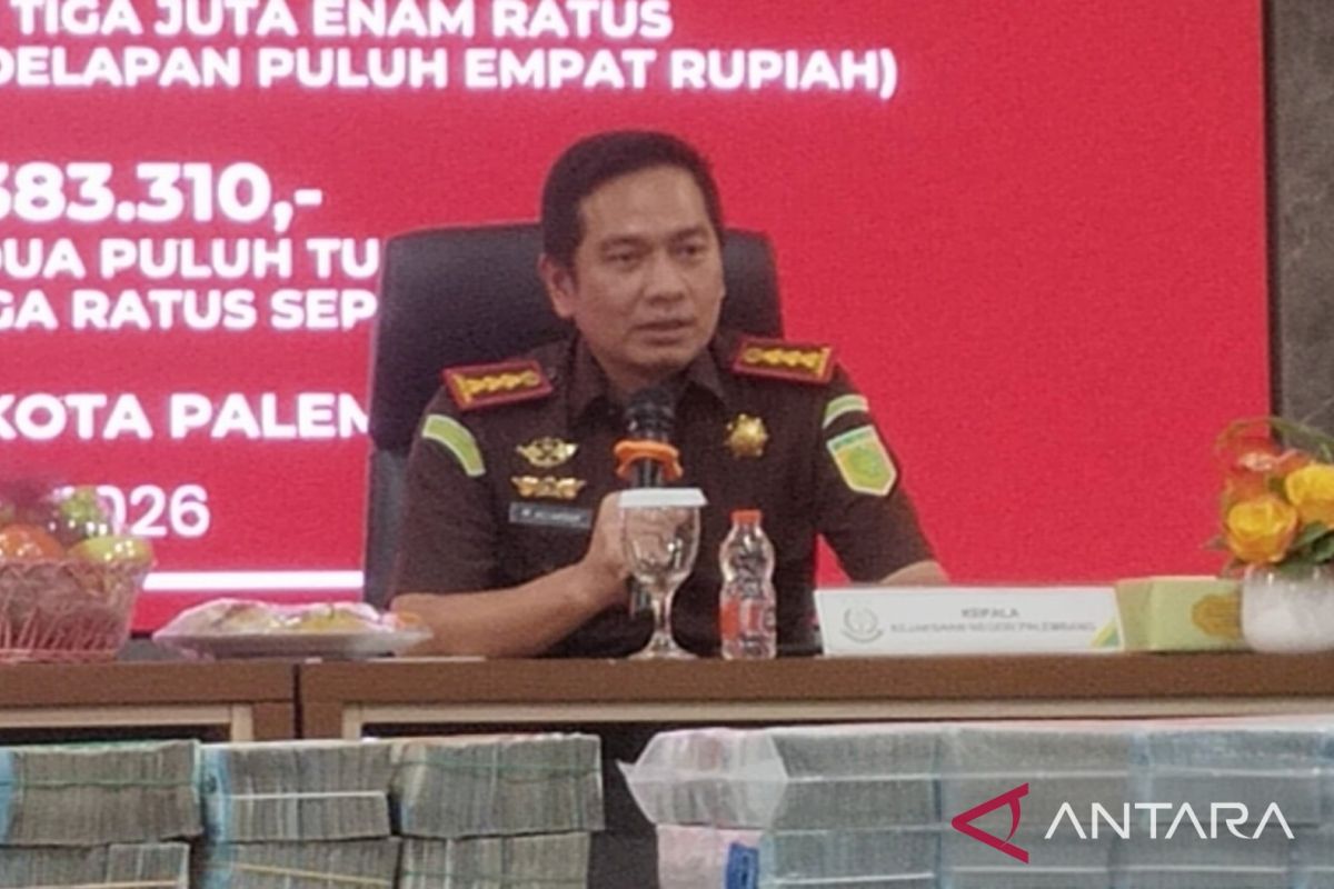 Kejari Palembang Setor Rp30 Miliar ke Kas Negara Hingga Juni 2026, Lampaui Target Lima Kali Lipat
