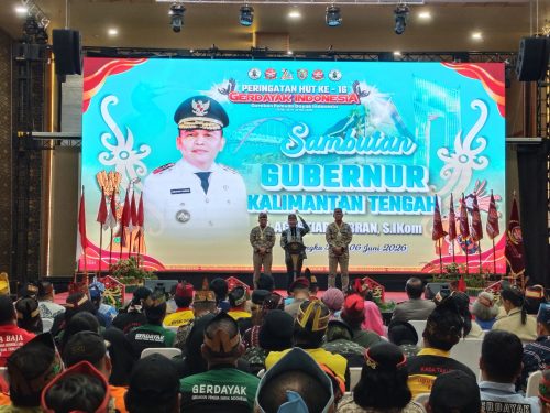 Gubernur Kalimantan Tengah Agustiar Sabran Ajak GERDAYAK Perkuat Kolaborasi Pembangunan di HUT ke-16, Apresiasi Pangdam dan Kapolda