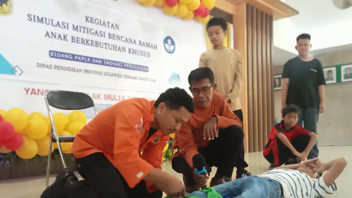 Disdik Sulteng Gelar Simulasi Bencana untuk Siswa SLB, Pendidikan Kebencanaan Bakal Masuk Kurikulum