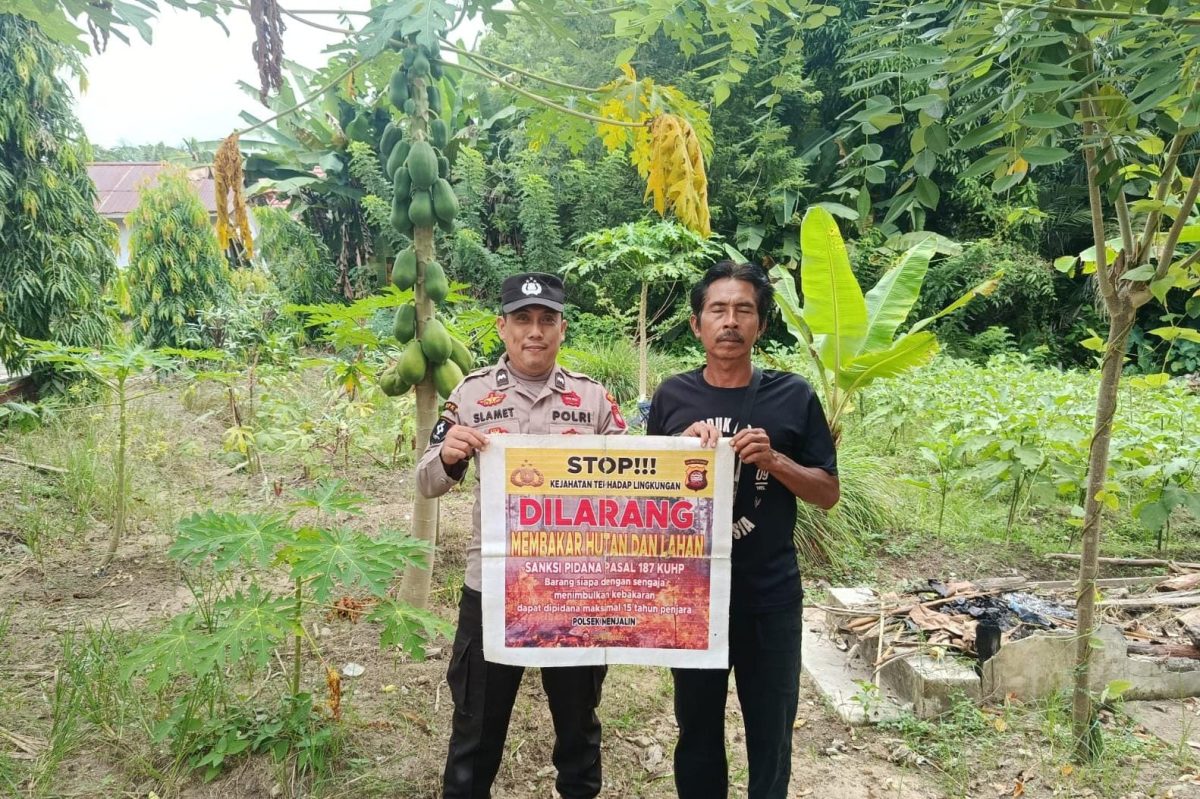 Polsek Menjalin di Landak Gencar Patroli dan Edukasi Karhutla, Warga Masih Anggap Membakar Lahan sebagai Tradisi