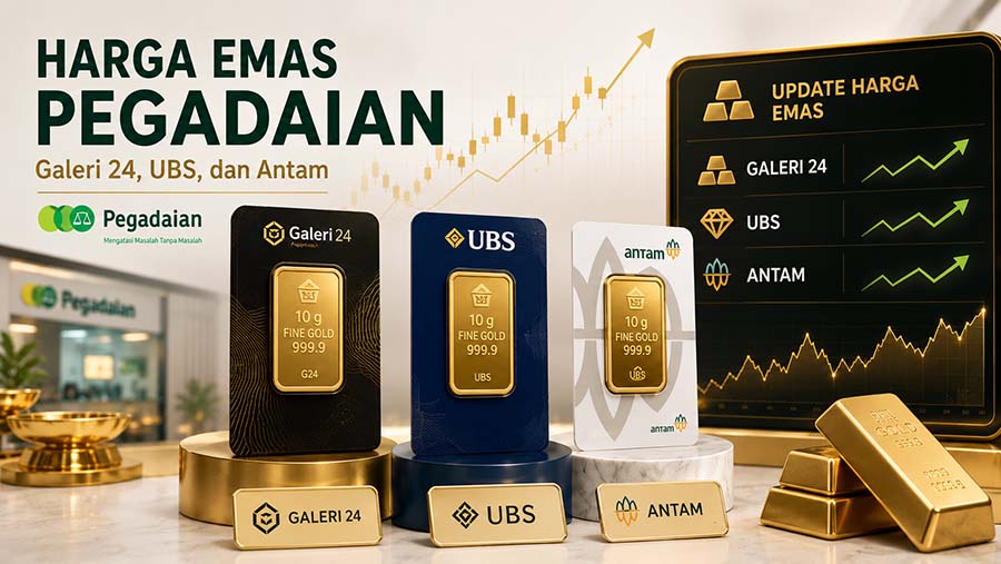 Harga Emas Antam, UBS, dan Galeri 24 di Pegadaian Hari Ini Kompak Naik, Cek Rincian Terbarunya
