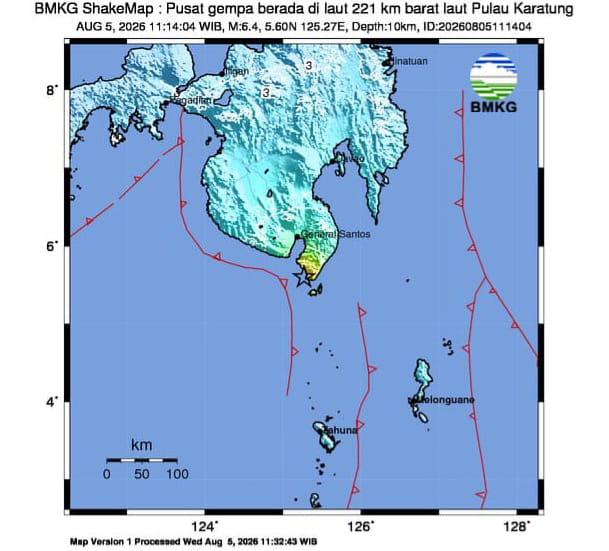 Gempa M6,4 Guncang Kepulauan Talaud, BPBD Pastikan Tidak Ada Kerusakan dan Korban Jiwa