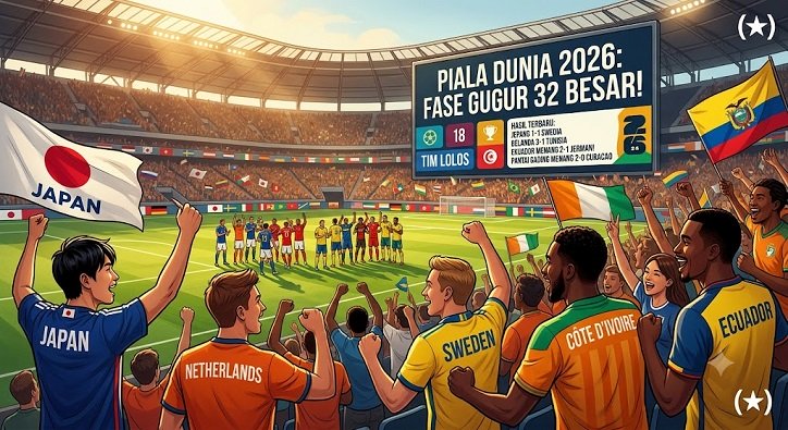 18 Tim Lolos ke Babak 32 Besar Piala Dunia 2026, Belanda dan Jepang Jadi Juara Grup