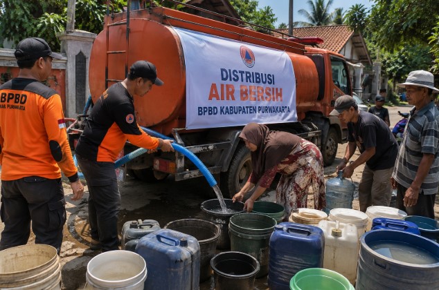 BPBD Purwakarta Kembali Distribusi Air Bersih ke Maniis dan Jatiluhur, 83 KK di Cilegong Jadi Sasaran Utama