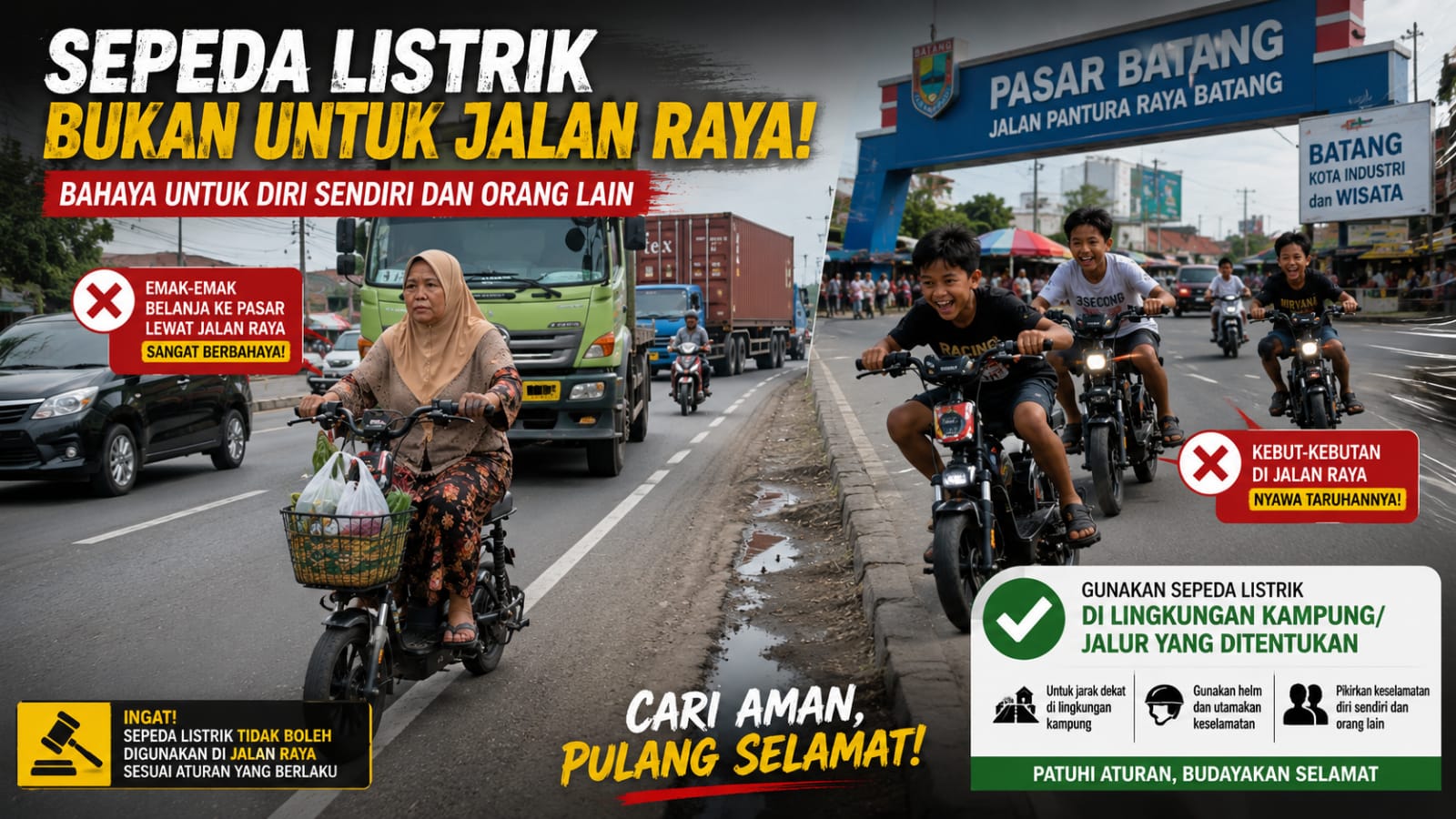 Kasatlantas Polresta Batang Imbau Pengguna Sepeda Listrik Tak Melintas di Jalur Kendaraan Bermotor, Edukasi Diutamakan