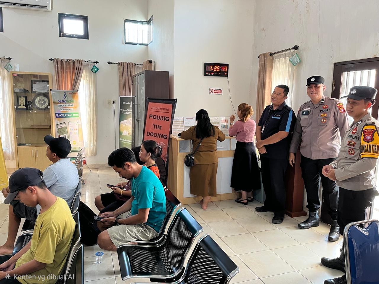 Polsek Kapuas Hulu Patroli Rutin ke Bank Kalteng, Antisipasi Kejahatan Saat Jam Transaksi Nasabah