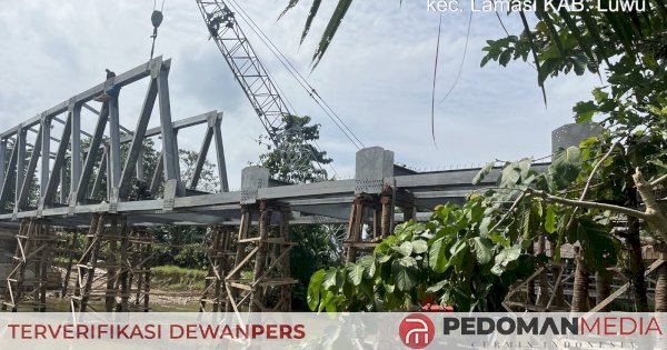 Jembatan Salujambu Luwu-Lutra Rp 13 Miliar Hampir Rampung, Rangka Baja Capai 95 Persen dan Siap Difungsikan