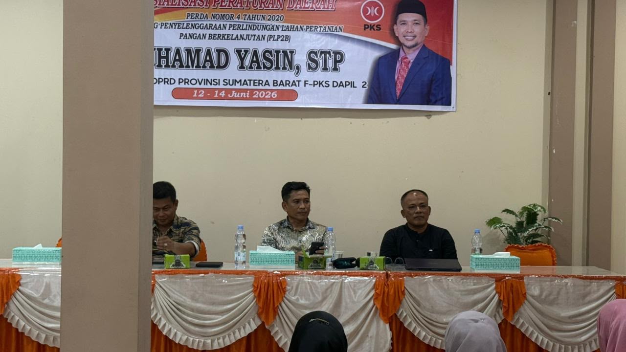Anggota DPRD Sumbar M Yasin Sebut Alih Fungsi Lahan Ancam Ketahanan Pangan, Sosialisasi Perda di Pariaman