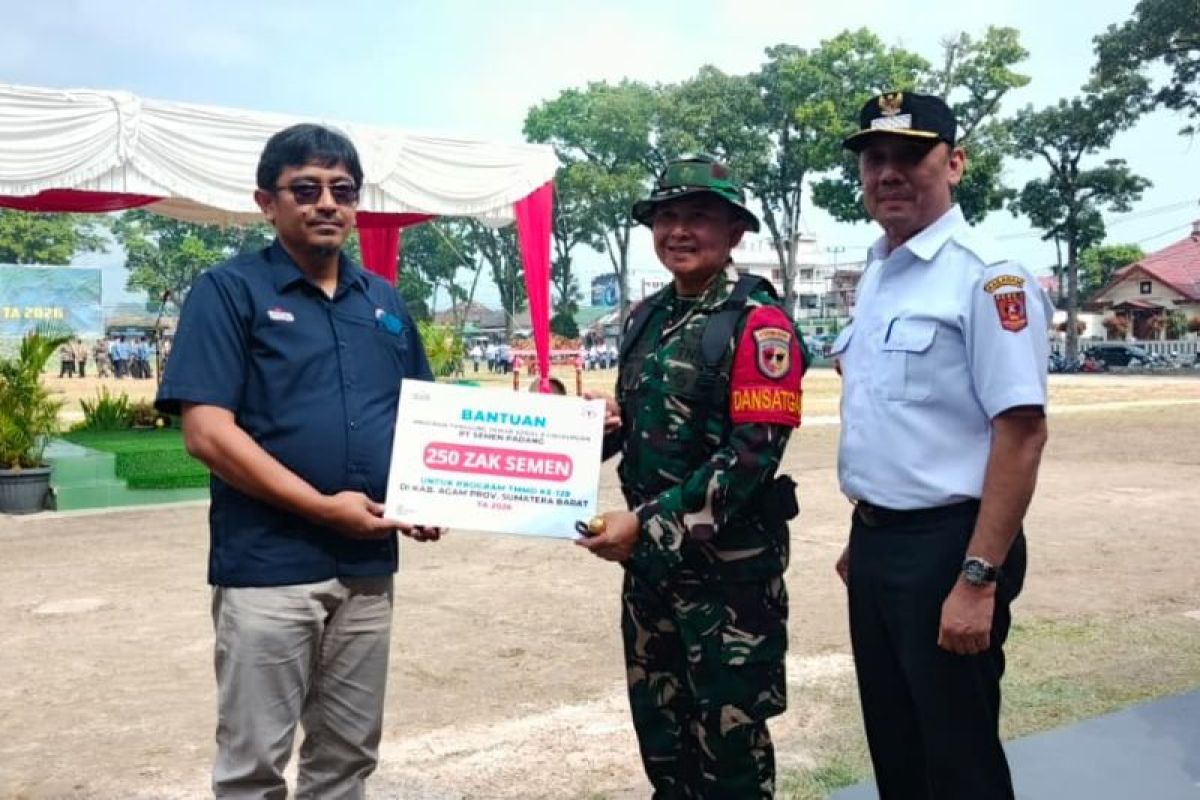 PT Semen Padang Dukung TMMD ke-129 di Agam dan Lima Puluh Kota, 500 Zak Semen Disalurkan untuk Bangun Jalan Hingga RTLH